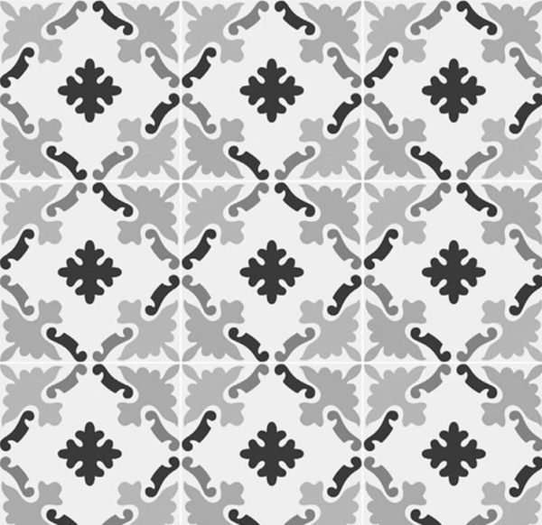 A2303 - Cerdomus Tile Studio Quality Tiles - April 8, 2022 200x200 Just Pat B&W Design 03 Matt P3 A2303