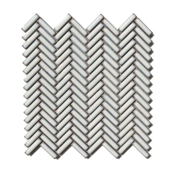 ANTIQUE WHIET HERRINGBONE - Cerdomus Tile Studio Quality Tiles - April 1, 2022 12x50 Vintage White Herringbone Gloss Mosaic TERCM28
