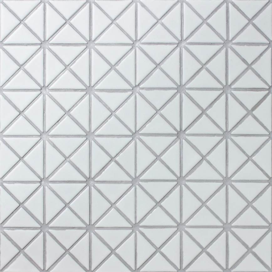 C2025 - Cerdomus Tile Studio Quality Tiles - April 4, 2024 29x41 Triangle SQ Pattern White Matt Mosaic