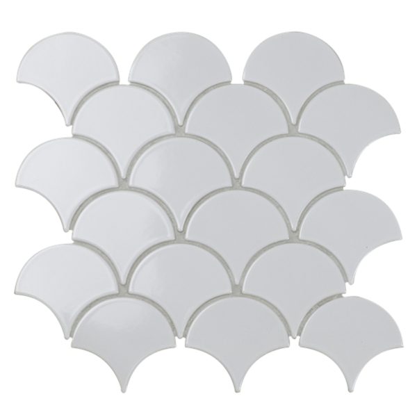 FA2354 - Cerdomus Tile Studio Quality Tiles - June 10, 2022 8.5x9.5 Fan Mosaic White Matt FA235