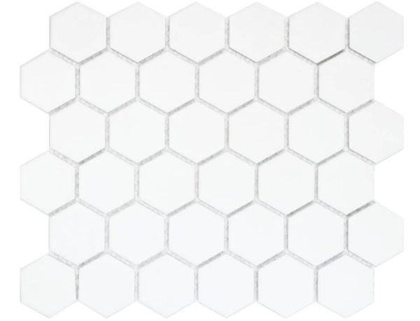 HEX50WM - Cerdomus Tile Studio Quality Tiles - June 10, 2022 50x50 White Matt Big Hex Mosaic HEX50WM