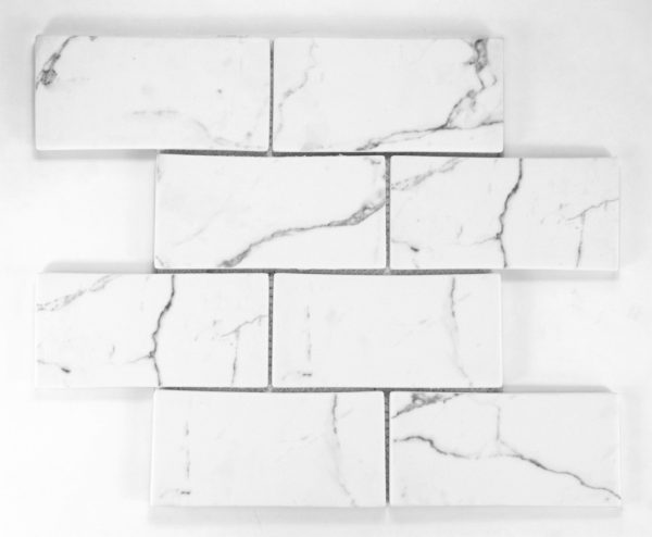 KP701LB - Cerdomus Tile Studio Quality Tiles - June 1, 2022 75x150x8 Statuario Brick Recycled Glass V2444