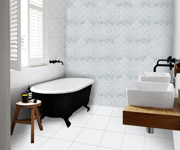 KP701SC lifestyle image - Cerdomus Tile Studio Quality Tiles - April 8, 2022 305x310x6 Fan Statuario (Sheeted) V2445
