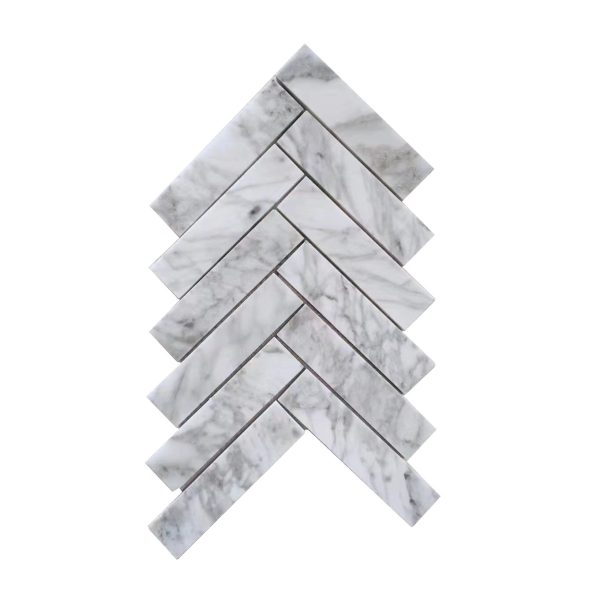 Marble Mosaic - Cerdomus Tile Studio Quality Tiles - February 24, 2023 300x300 35x145x8 Herringbone Large Carrara White Honed Y2175H