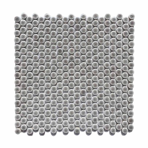 Mini Crackle Grey Penny Round Mosaic - Cerdomus Tile Studio Quality Tiles - February 21, 2022 15x15 Mini Crackle Grey Penny Mosaic MINPENGREY