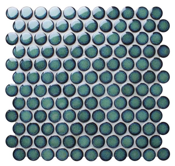 PR2353 - Cerdomus Tile Studio Quality Tiles - December 7, 2021 28x28 Penny Round Large Moss Green PR2353