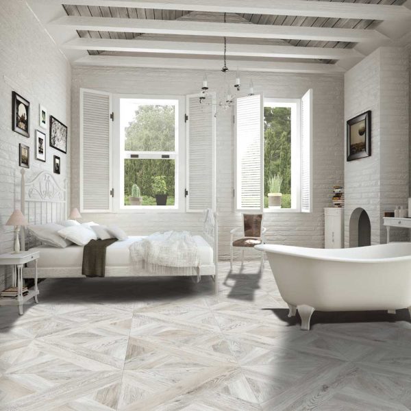 Parquetry White LIFESTYLE - Cerdomus Tile Studio Quality Tiles - August 24, 2022 610x610 Parquetry White Look Matt 118PARQWHITE