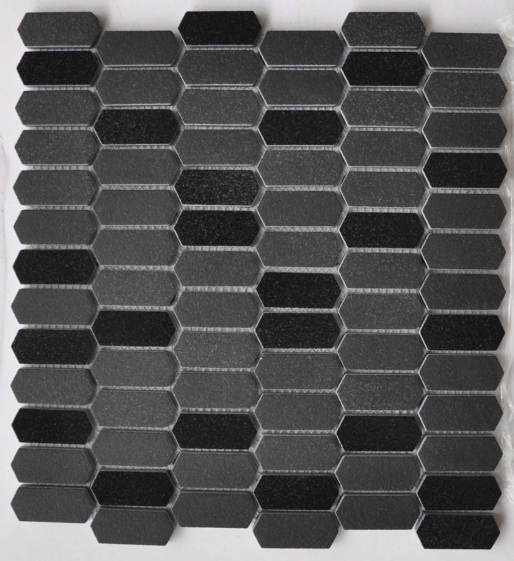 RA26001 - Cerdomus Tile Studio Quality Tiles - April 5, 2024 20x48x6 Arrow Black Enamelled Glass With Texture