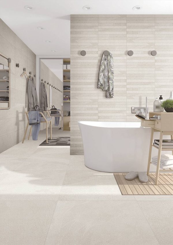 SAND MIX WHITE BEIGE LIFESTYLE 2 - Cerdomus Tile Studio Quality Tiles - June 10, 2022 300x600 Sand Mix White Beige Matt R10 R6236