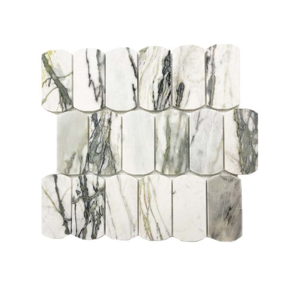 Y2987H - Cerdomus Tile Studio Quality Tiles - March 10, 2022 50x100 Stone Arc Pearl Jade Honed Mosaic Y2987H