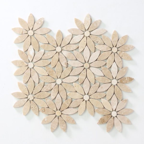 Eon petals travertine - Cerdomus Tile Studio Quality Tiles - December 14, 2023 300x300 Daisies Light Travertine Stone Mosaic 200DAISIES3030