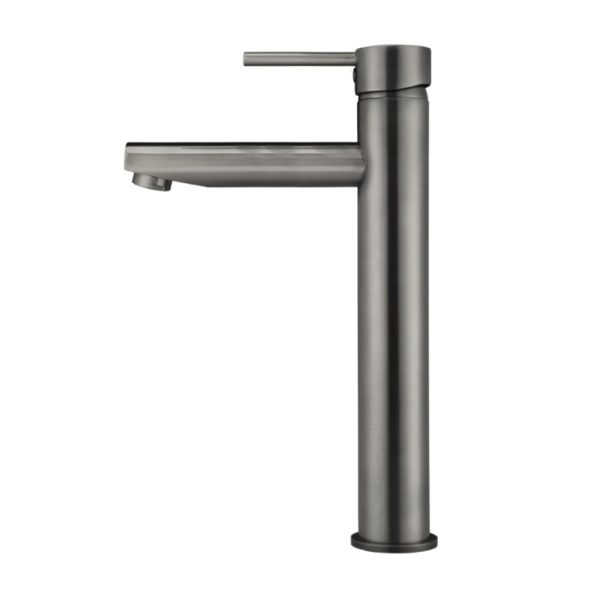 MB04 R2 PVDGM Side View - Cerdomus Tile Studio Quality Tiles - October 18, 2022 Round Tall Basin Mixer - Shadow MB04-R2-PVDGM