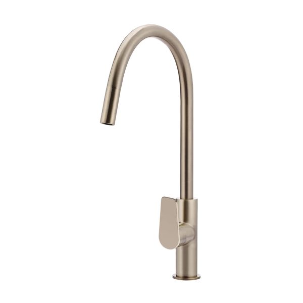MK17PD CH champagne 1 - Cerdomus Tile Studio Quality Tiles - March 28, 2023 Round Paddle Piccola Pull Out Kitchen Mixer Tap - Champagne MK17PD-CH